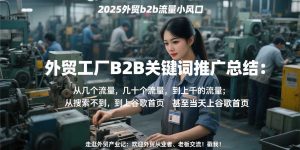 2025外贸b2b流量小风口:从几个流量，搜索不到，到上谷歌首页！